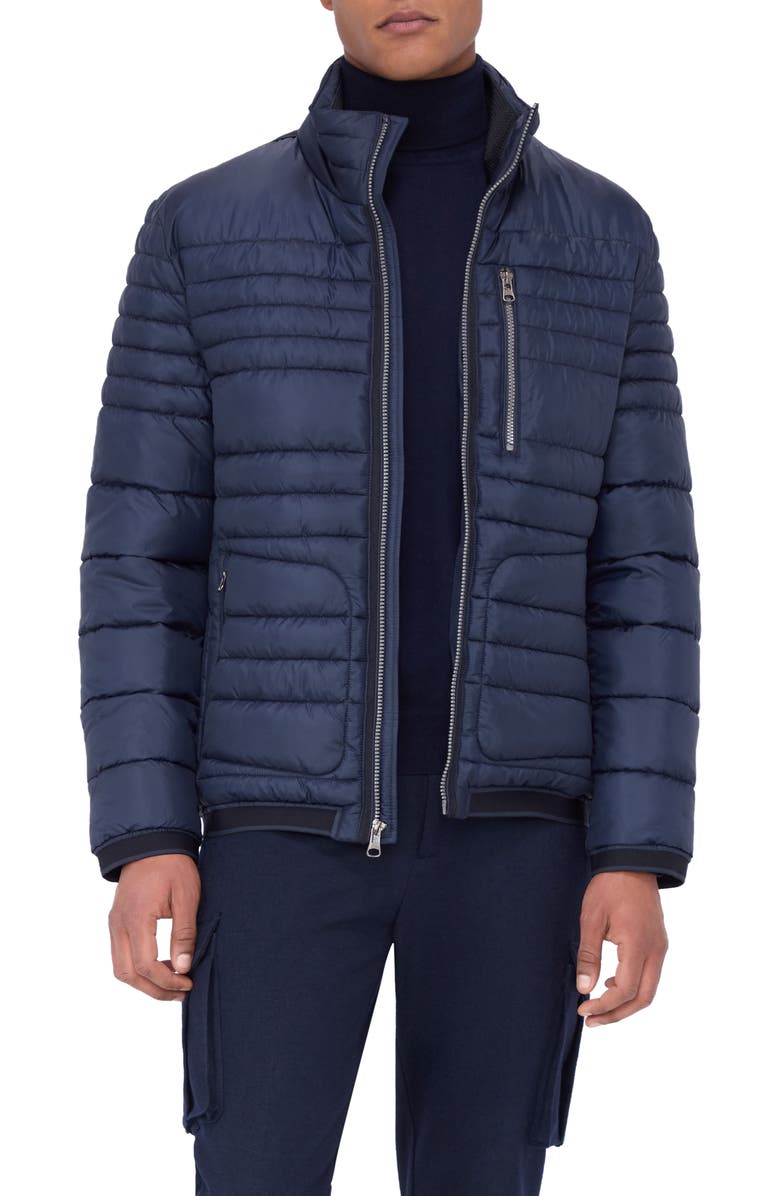 Bugatchi Quilted Bomber Jacket, Main, color, 
