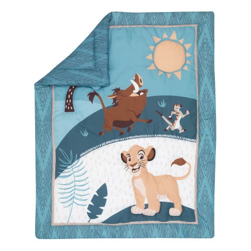 Lambs & Ivy Disney Baby Lion King Adventure 3-piece Mini Crib Bedding Set In Blue