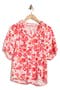  Red/ Ivory Palm Floral
