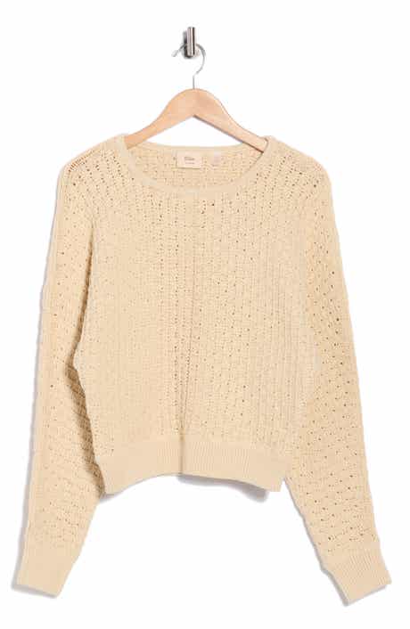 ELIE ELIE TAHARI Textured Dolman Sleeve Cotton Sweater