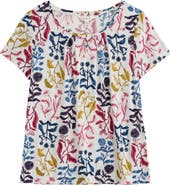 Seasalt Cornwall Appletree Floral Keyhole T-Shirt