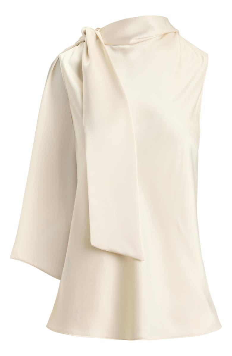 Lauren Ralph Lauren Tie Neck Charmeuse Sleeveless Top, Alternate, color, Mascarpone Cream