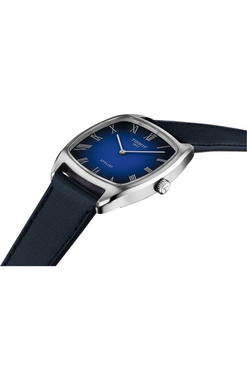 Tissot Stylist Leather Strap Watch, 32mm In Blue Gradient