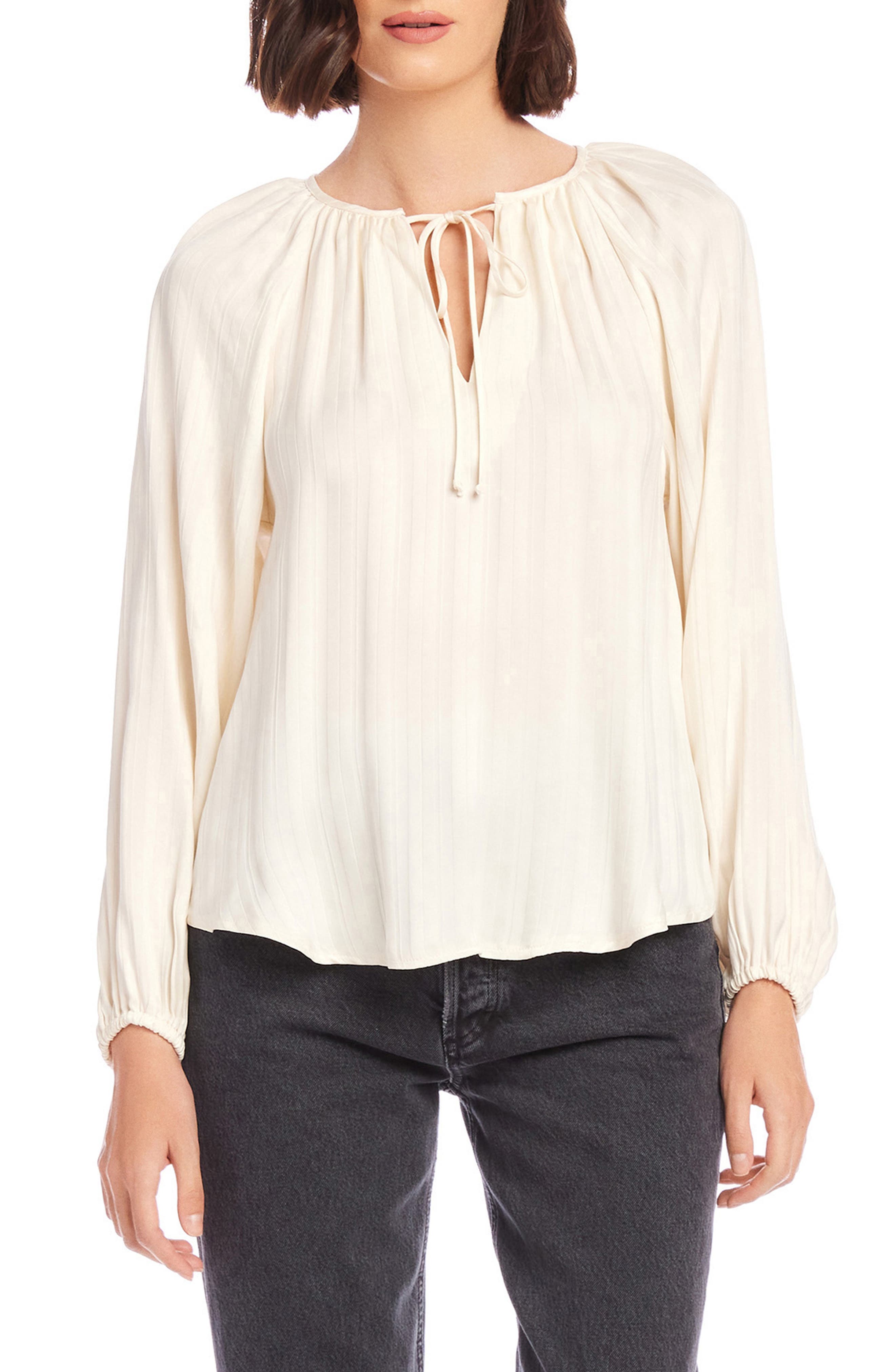 cream peasant top