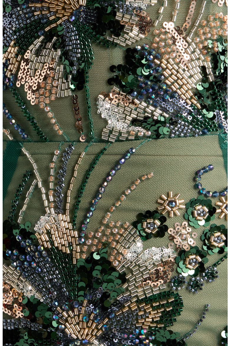 Embellished Column Gown, Alternate, color, GREEN MULTI