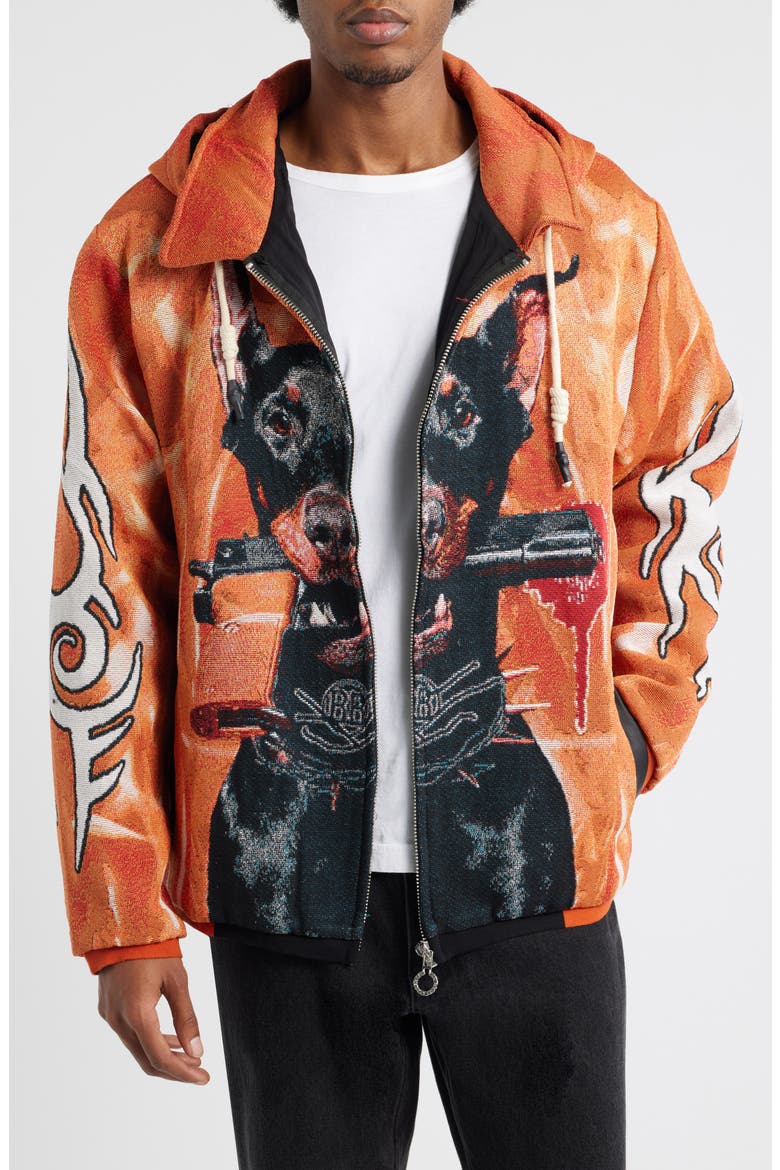 Doberman Gang Jacket, Main, color, ORANGE