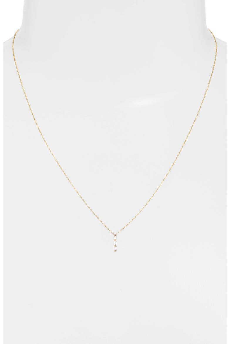 Sadie Diamond Baguette Pendant Necklace, Alternate, color, YELLOW GOLD/ DIAMOND