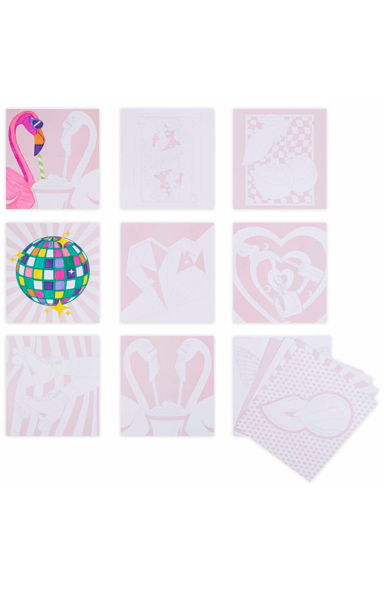 Brea Reese Vivid Marker Color By Number Kit, Queen of Hearts, 5 Markers, Alternate, color, Multicolored