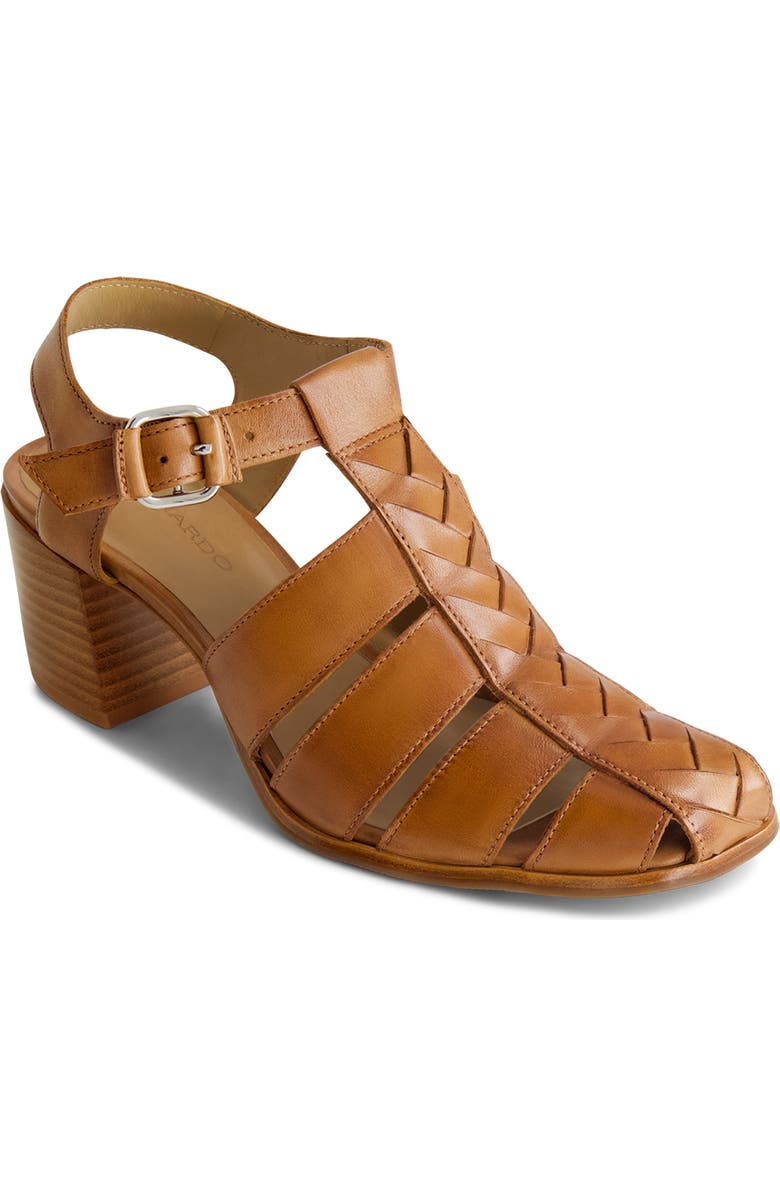 Bernardo Footwear Belmont Sandal, Main, color, Luggage Burnished Antique Calf
