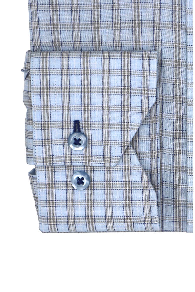 Trim Fit Long Sleeve Perfect Button Front Dress Shirt, Alternate, color, LIGHT BLUE/ TAN