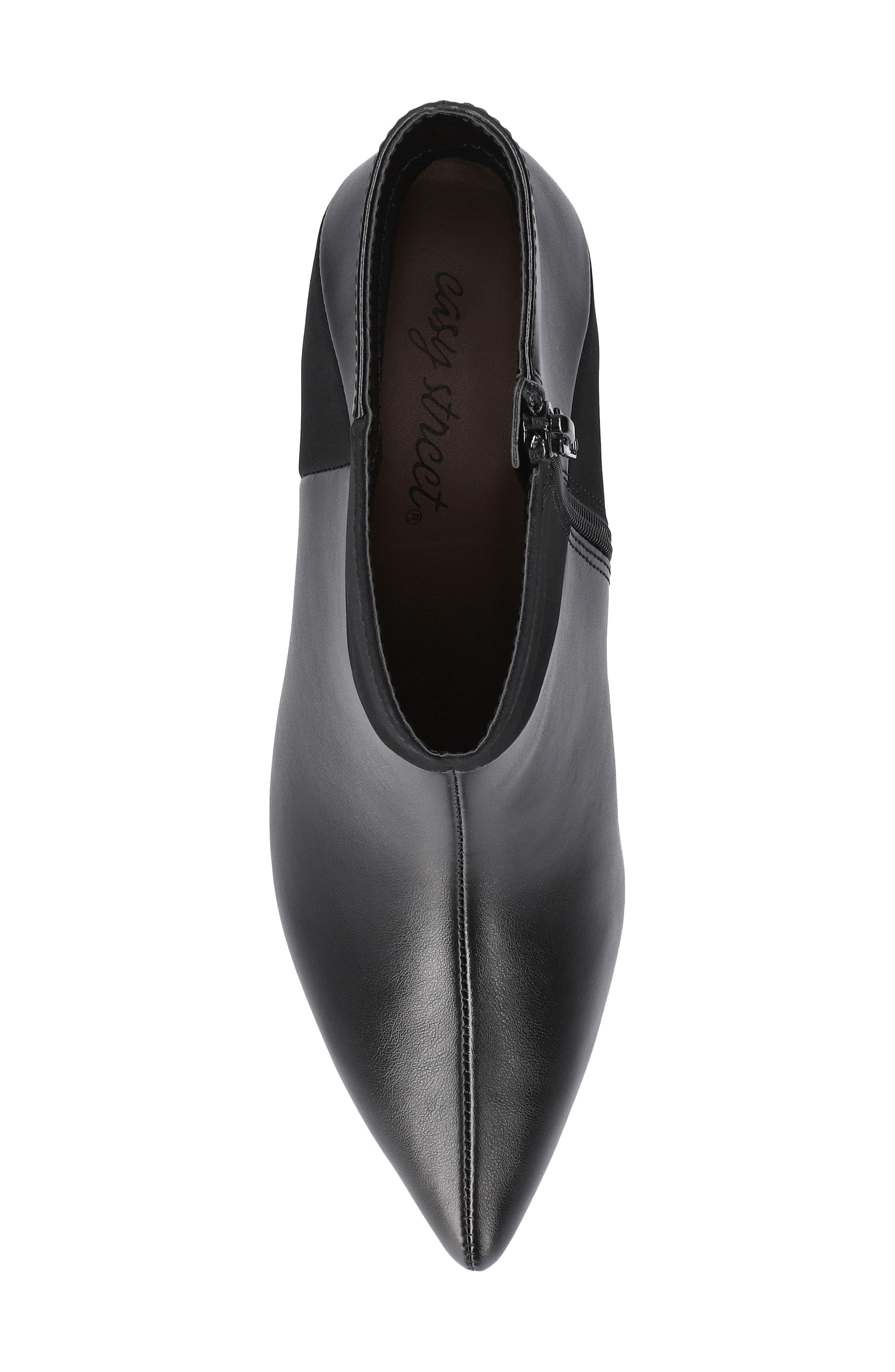 Nyla Faux Leather Bootie, Alternate, color, BLACK