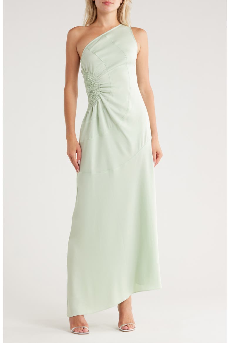 Paige One Shoulder Dress, Main, color, MINT