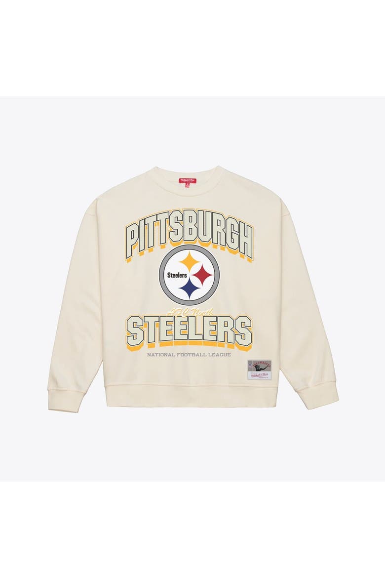 Women's  Mitchell & Ness  Cream Pittsburgh Steelers Tonal Arch Sweatshirt, Alternate, color, Cream