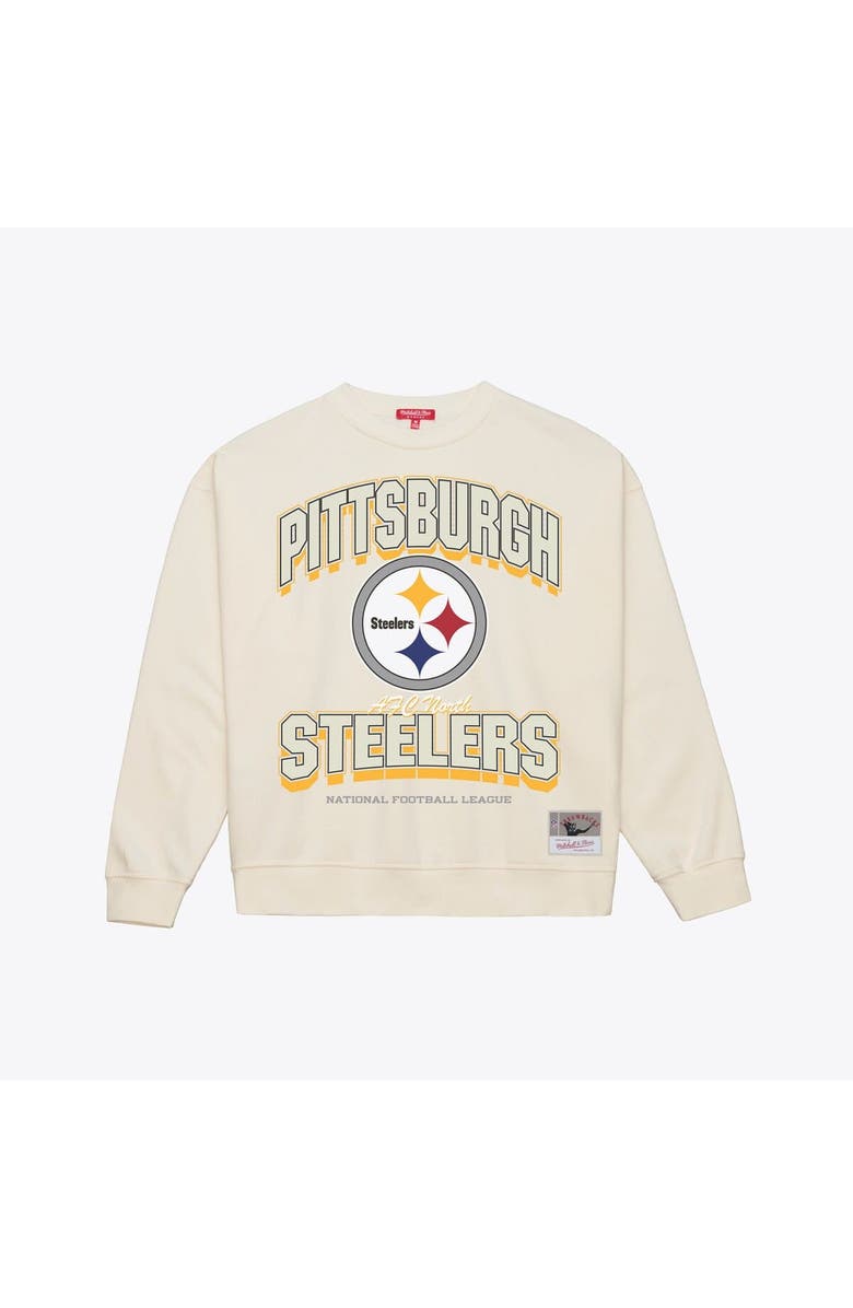 Mitchell & Ness Women's  Mitchell & Ness  Cream Pittsburgh Steelers Tonal Arch Sweatshirt, Alternate, color, Cream