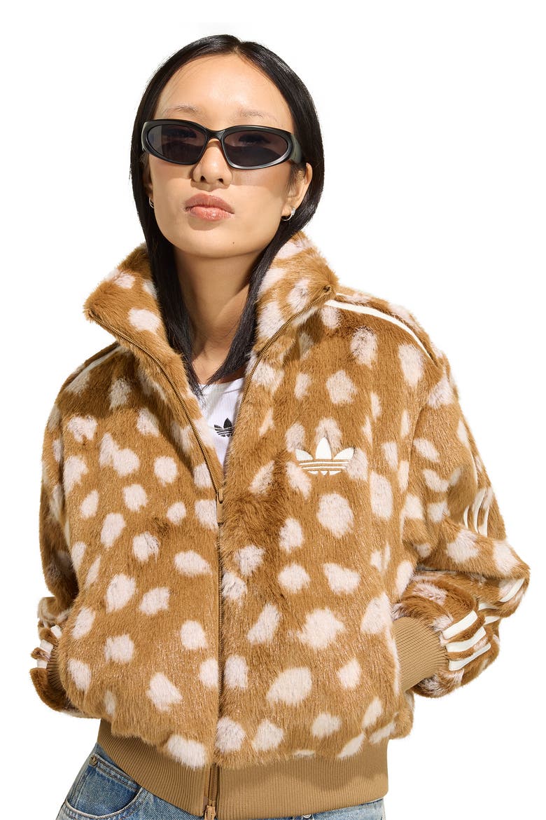 Faux Fur Bomber Jacket, Alternate, color, BROWN DESERT