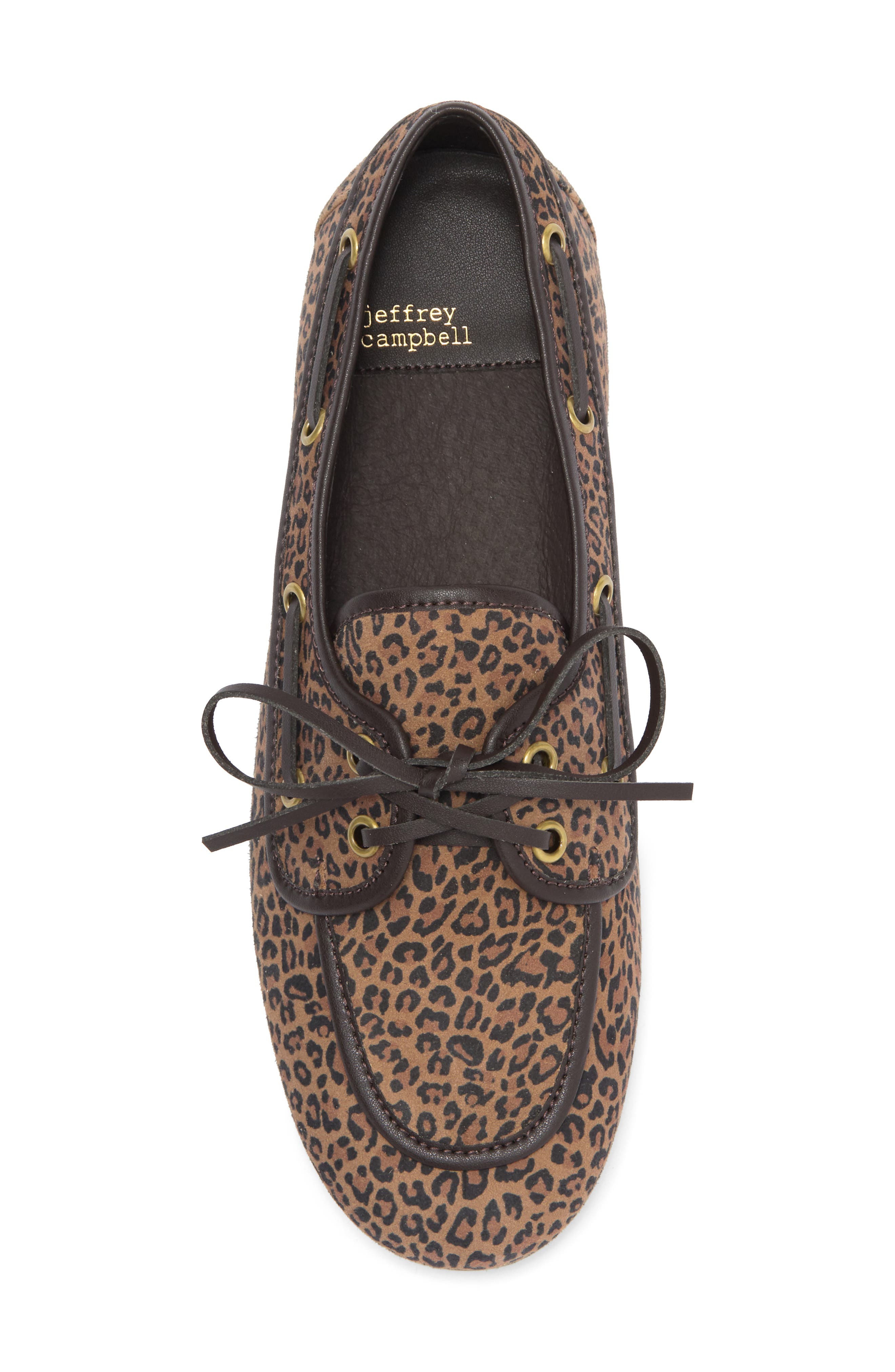 Jeffrey Campbell Boast Boat Shoe, Alternate, color, Tan Black Cheetah Suede