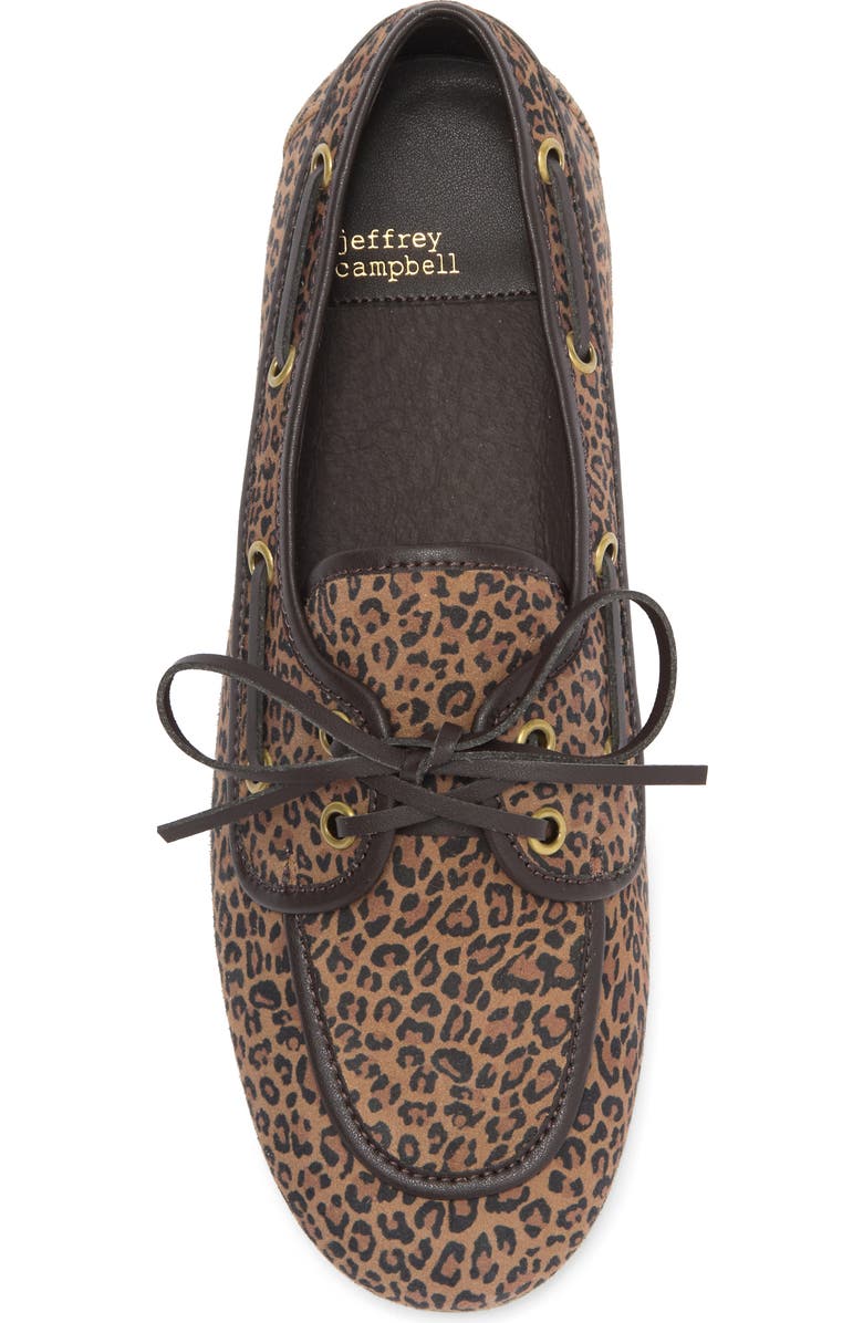 Jeffrey Campbell Boast Boat Shoe, Alternate, color, Tan Black Cheetah Suede