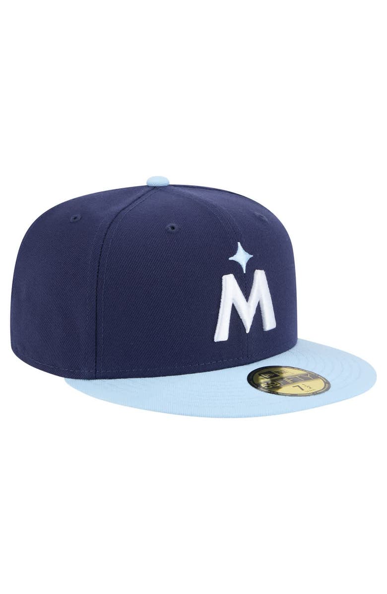 New Era Men's New Era Navy/Light Blue Minnesota Twins Color Pack 2-Tone 59FIFTY Fitted Hat, Alternate, color, 