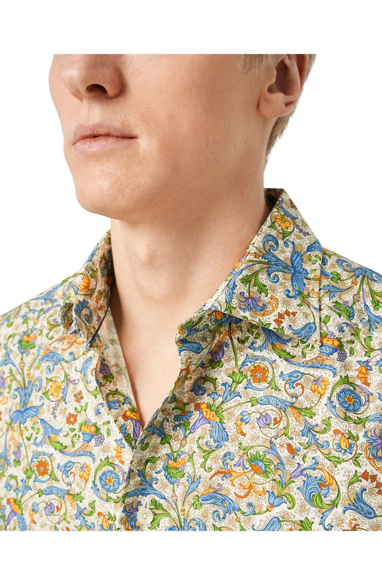 Eton Slim Fit Floral Cotton Dress Shirt, Alternate, color, 