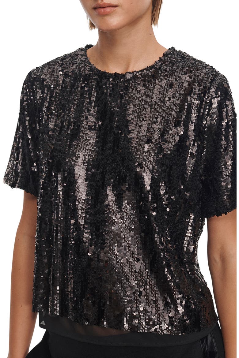 Cher Sequin Top, Alternate, color, BLACK