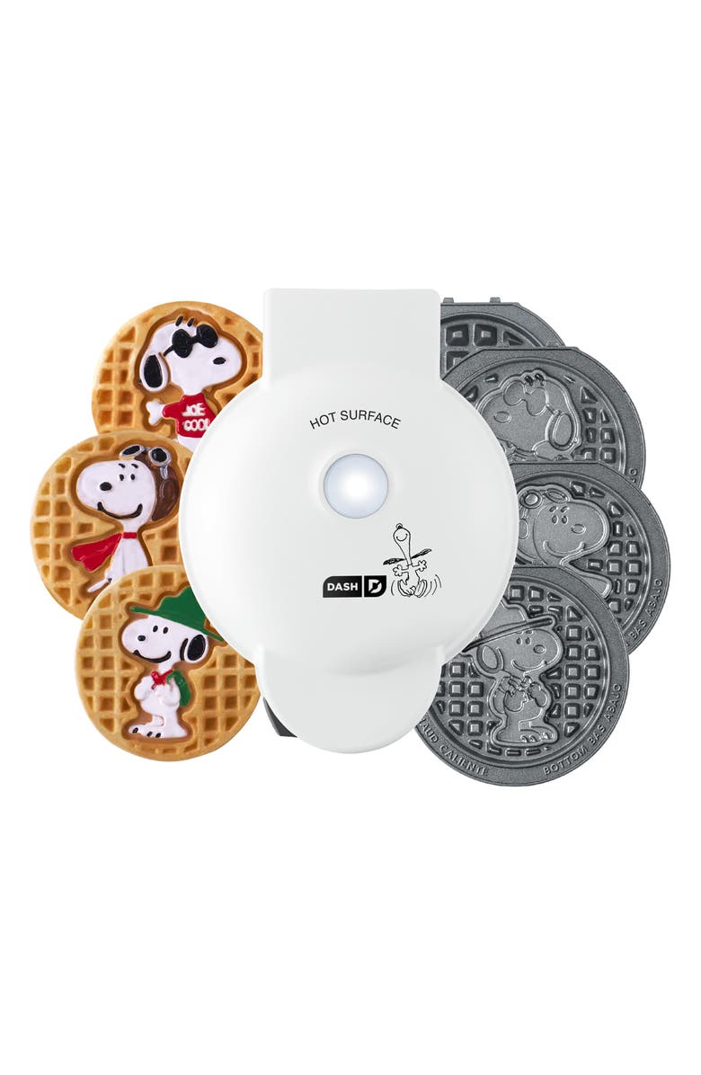 Dash Peanuts Snoopy MultiMaker Mini Waffle Maker, Alternate, color, White