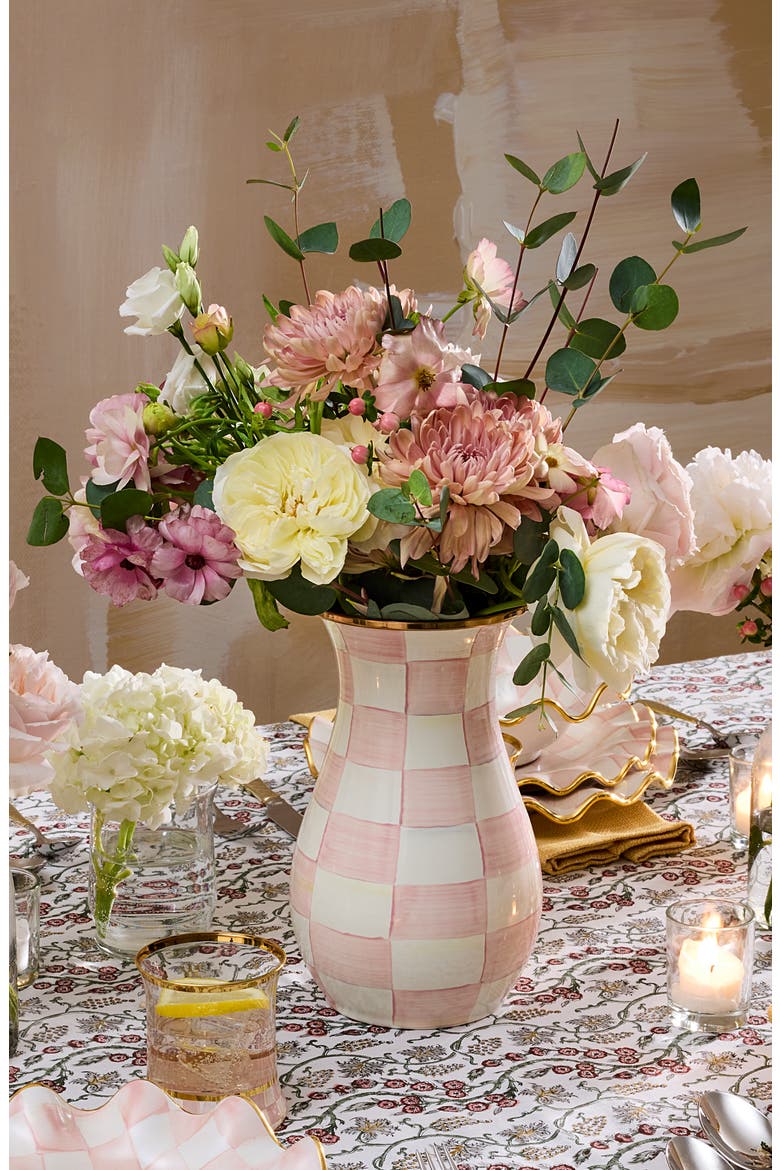 Rosy Check Tall Vase, Alternate, color, ROSY