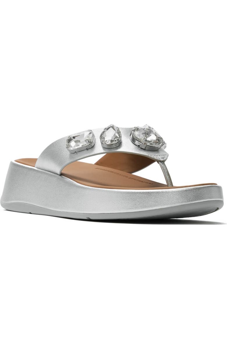 FitFlop F-Mode Ultra Toe Post Sandal, Main, color, Silver