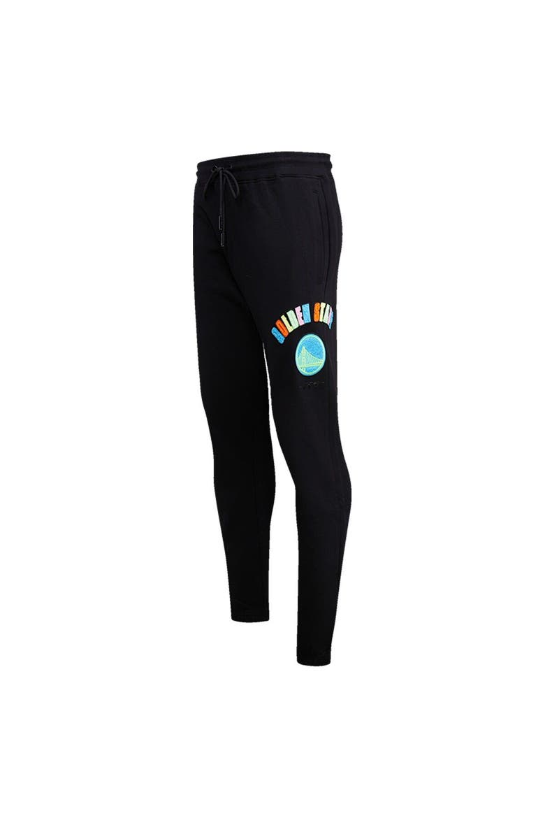 Men's Pro Standard Black Golden State Warriors Washed Neon Sweatpants, Alternate, color, Black