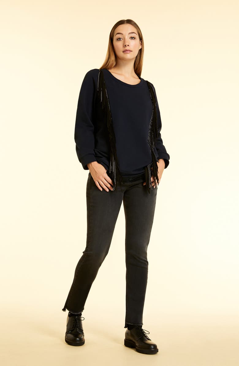 Marina Rinaldi Idrovoro High Waist Step Hem Super Stretch Denim Jeans, Alternate, color,