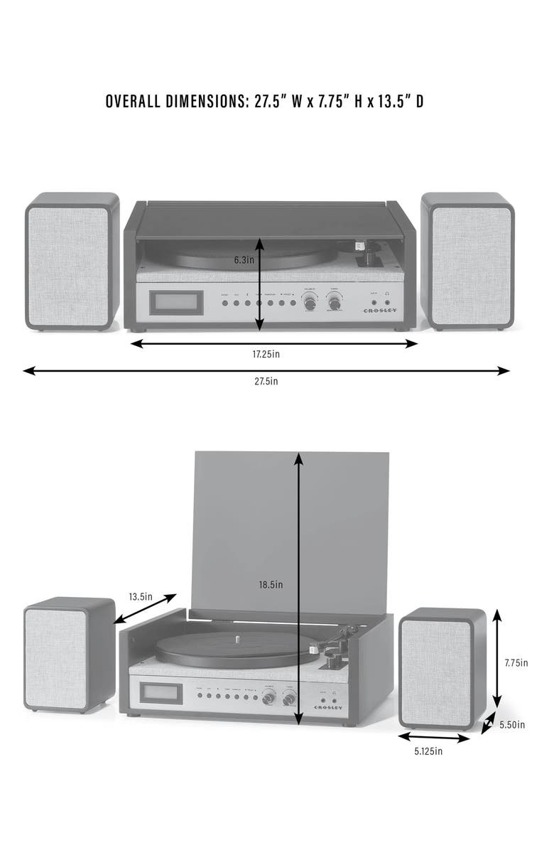 Crosley Radio Coda Record Player with Speakers, Alternate, color, Black