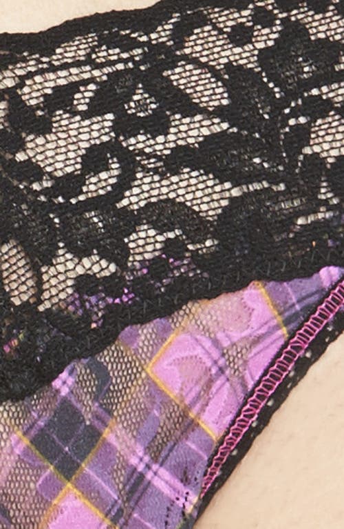 Hanky Panky Print Low Rise Thong In Black