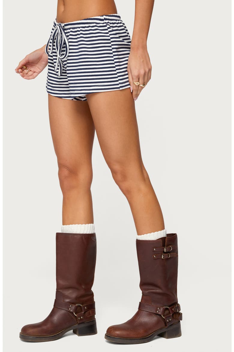 Jainee Stripe Drawstring Shorts, Alternate, color, NAVY