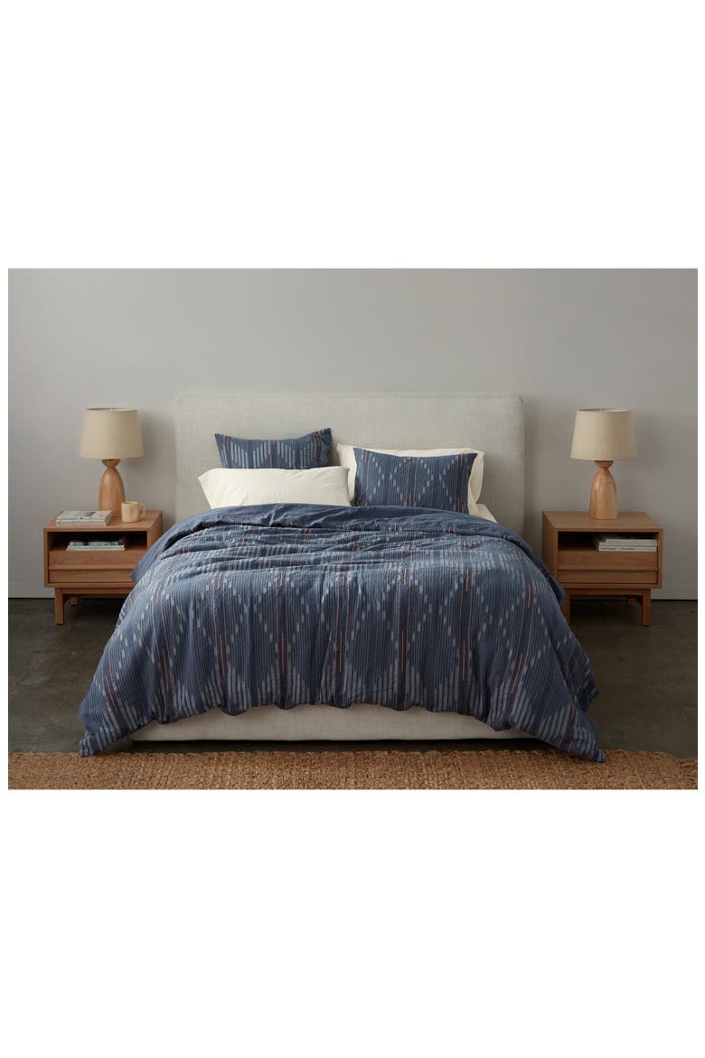 Morelia Jacquard Organic Cotton Euro Sham, Alternate, color, MOONLIGHT BLUE