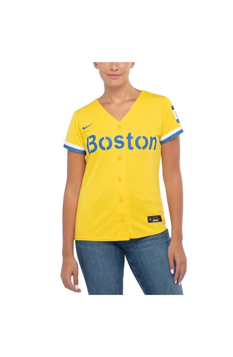 Nike Women's Nike Rafael Devers Gold Boston Red Sox City Connect Replica Player Jersey, Alternate, color, Gold