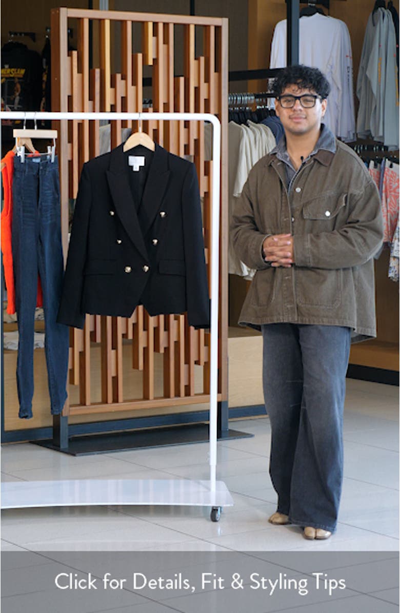 Double Breasted Twill Blazer, sales video thumbnail