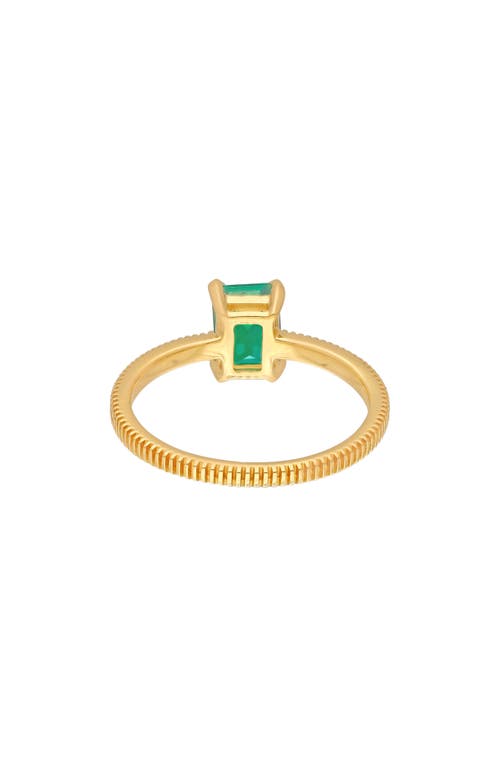 Ys Gems Lab-grown Zambian Emerald Ring In Green
