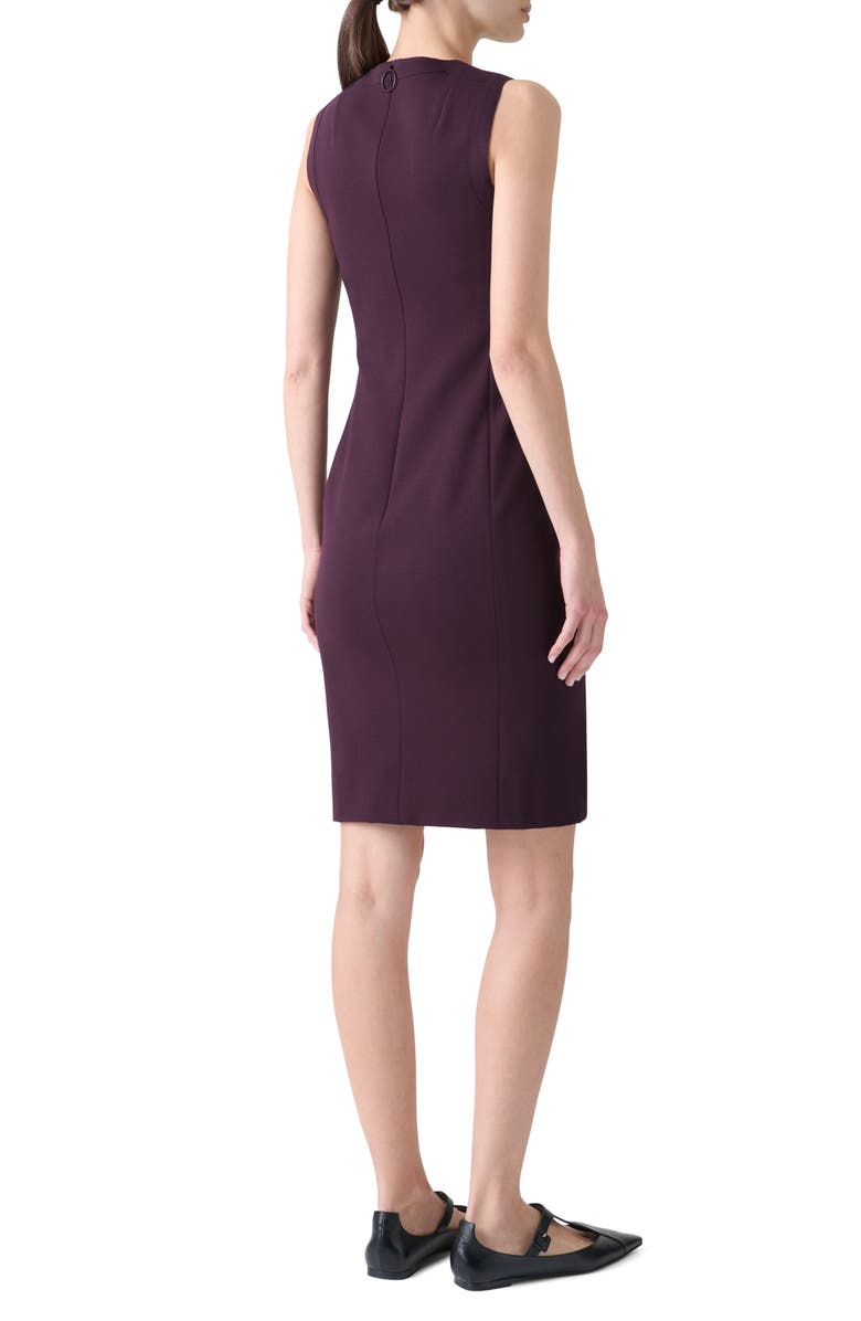 Akris punto Keyhole Cutout Sleeveless Jersey Sheath Dress, Alternate, color, Blackberry