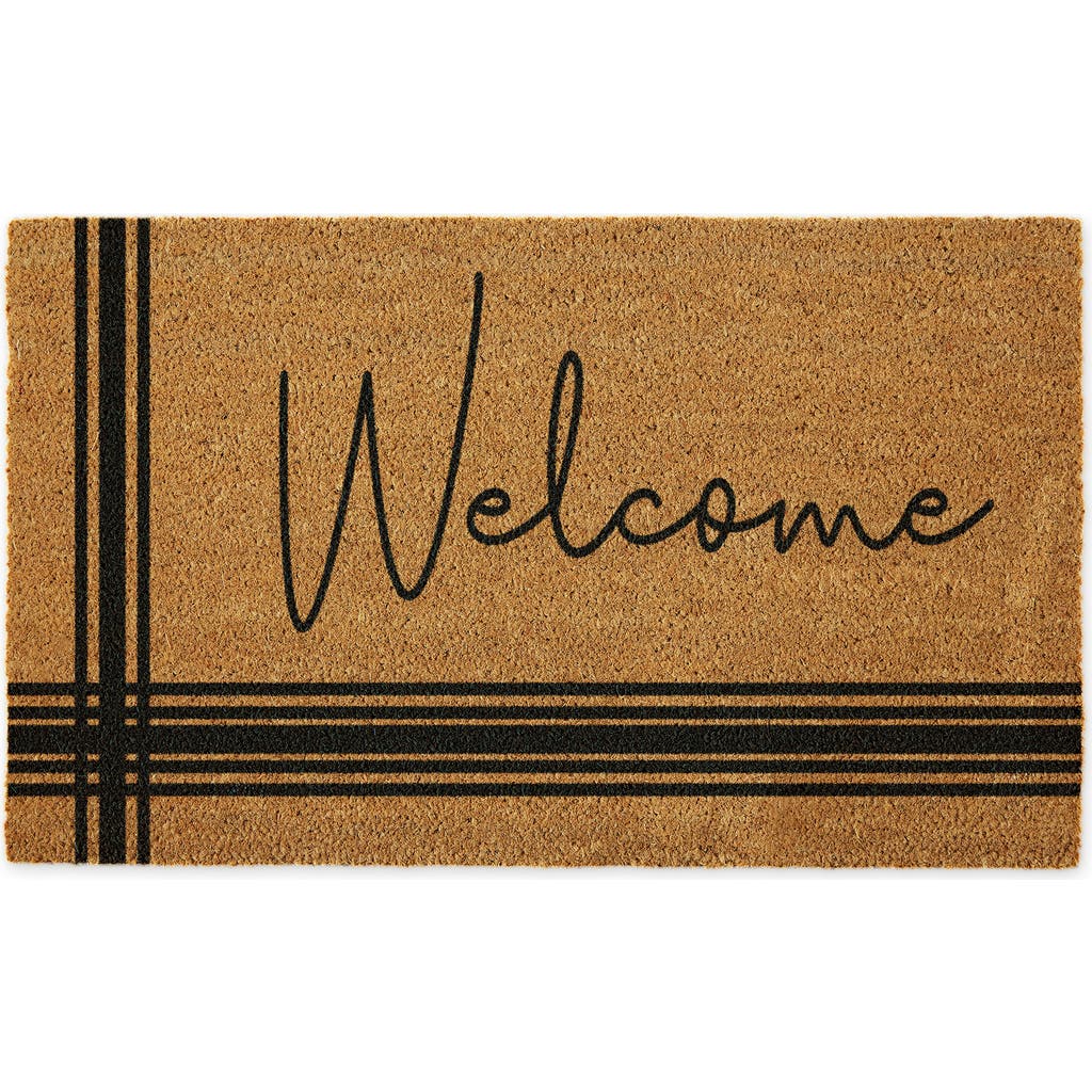 Design Imports Welcome Coir Doormat In Black
