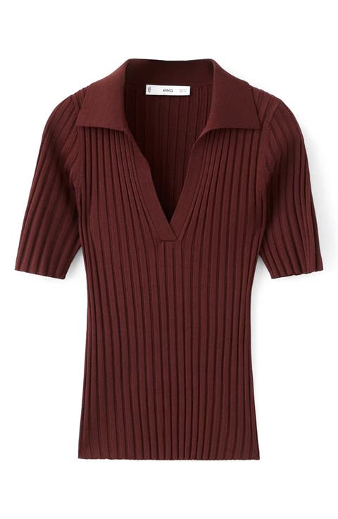 V-Neck Rib Sweater