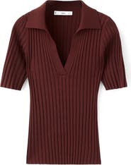 MANGO V-Neck Rib Sweater