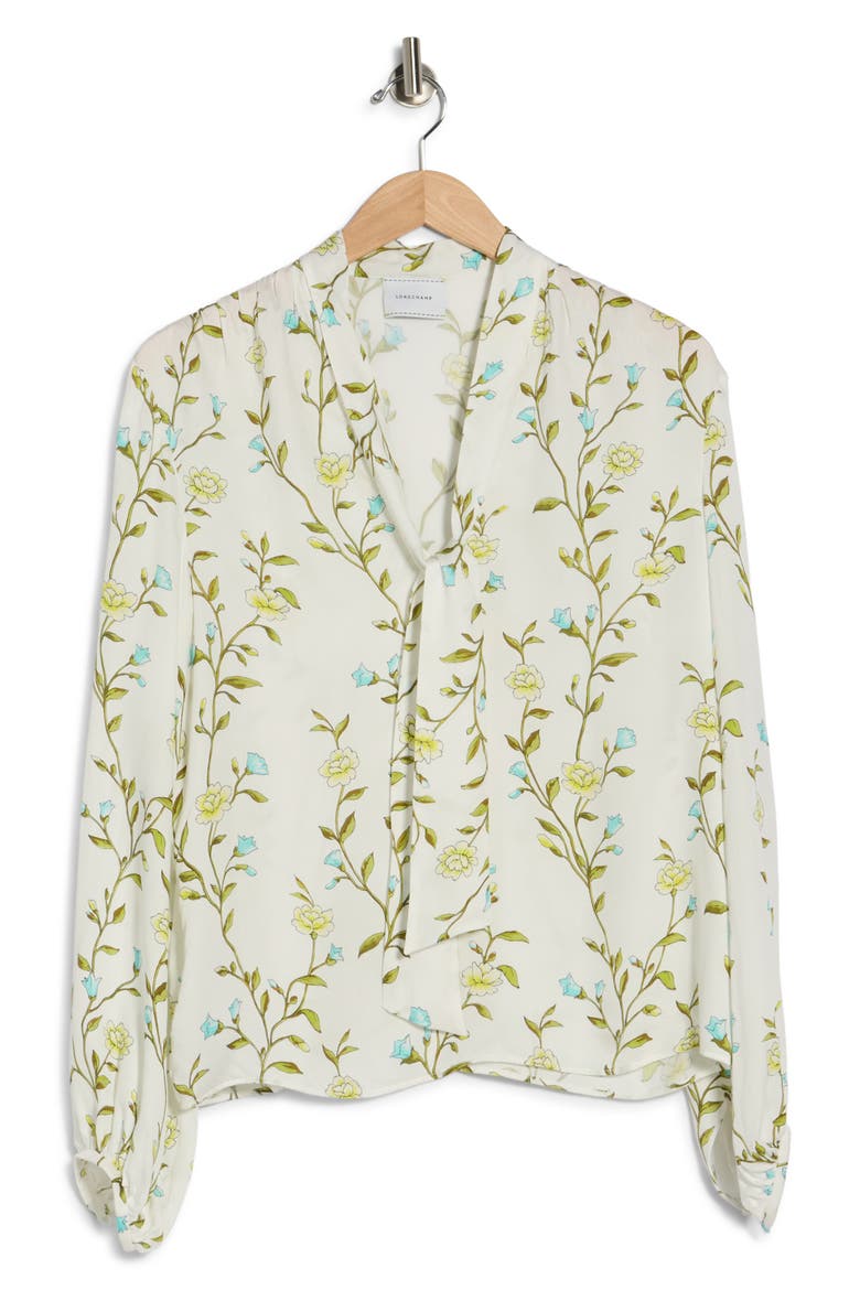 Tie Neck Top, Alternate, color, LEMON