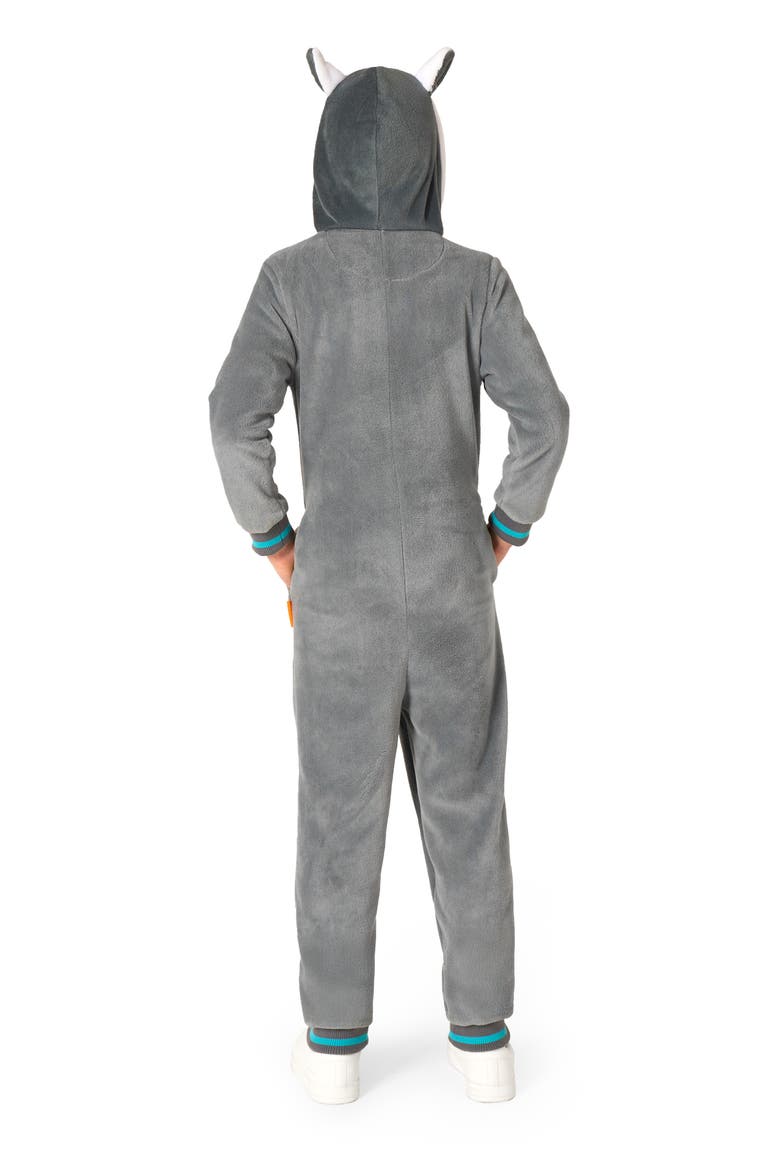 Kids' Lemur One Piece Hooded Jumpsuit, Alternate, color, GREY