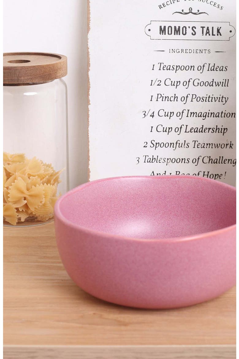 Tom Stoneware 4-Piece Bowl Set, Alternate, color, Pink White