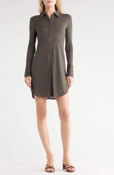 Long Sleeve Jersey Shirtdress