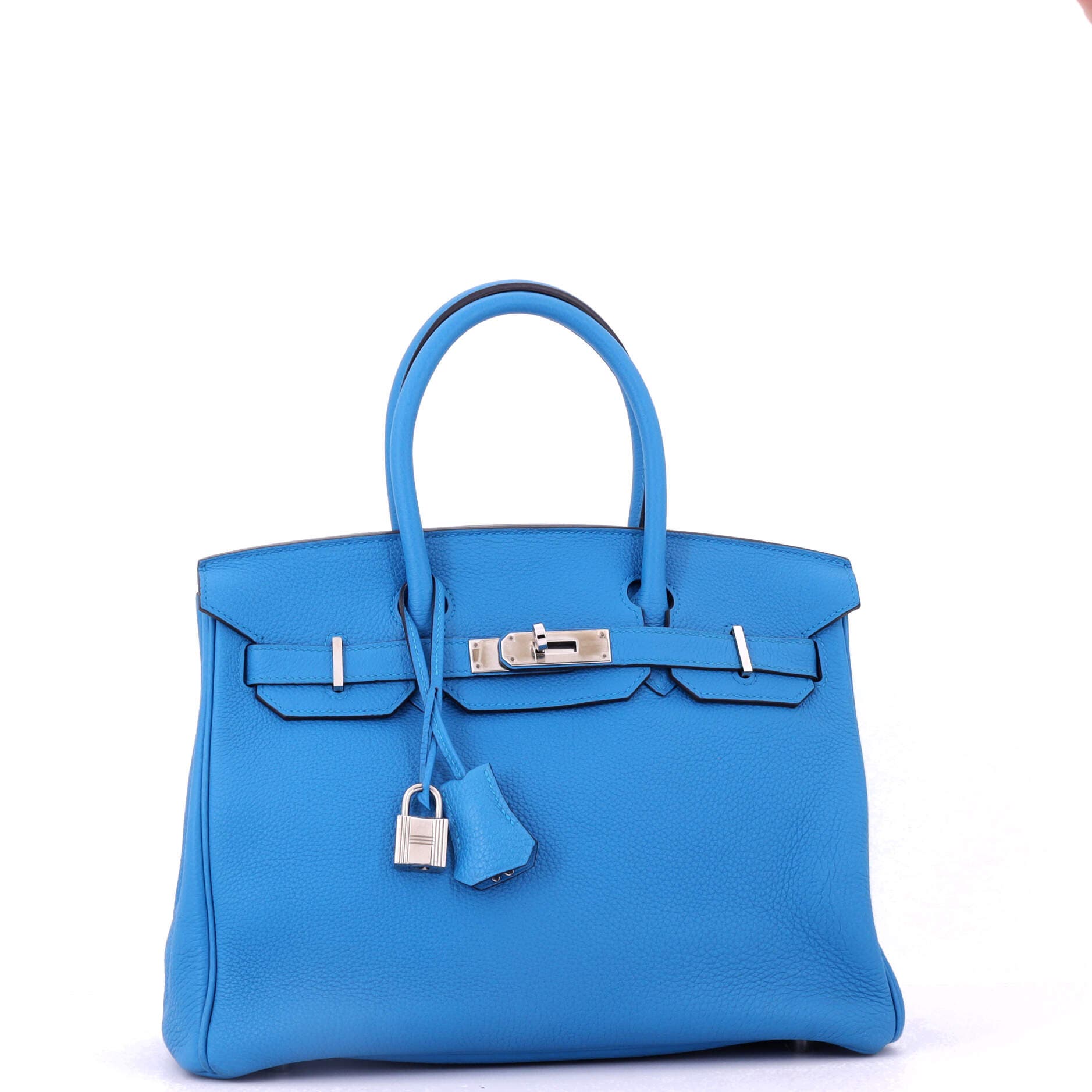 Pre-Owned Hermes Birkin Handbag Blue Togo with Palladium Hardware 30, Alternate, color, Bleu Zanzibar