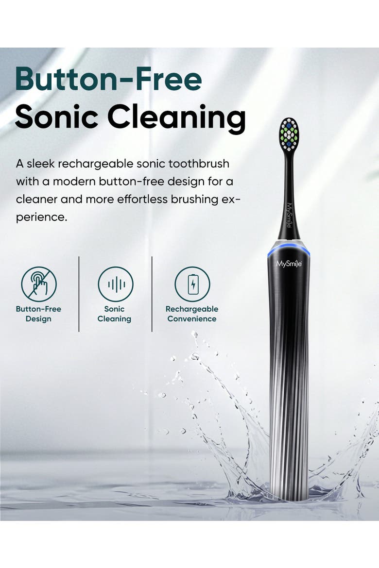 Button-Free Sonic Toothbrush & Nano-Hydroxyapatite Toothpaste Bundle, Alternate, color, Glacier Noir