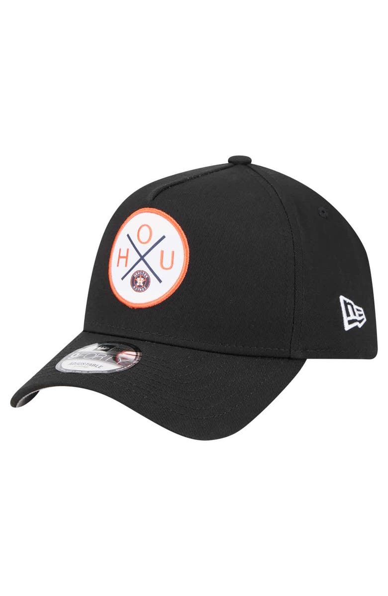 New Era Men's New Era Black Houston Astros 9FORTY A-Frame Adjustable Hat, Main, color, Black