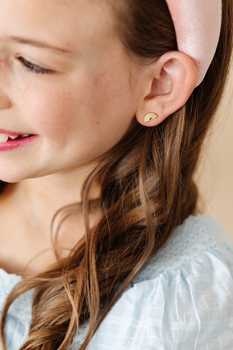 Pastel Rainbow Stud Earrings, Alternate, color, Multi