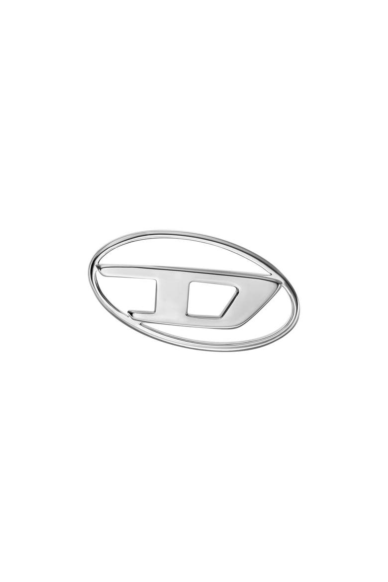 Oval D Stud Earring, Main, color, SILVER