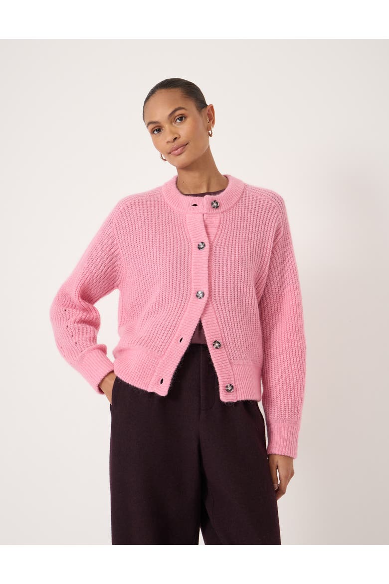Raven Wool Blend Cardigan, Main, color, Rose Pink